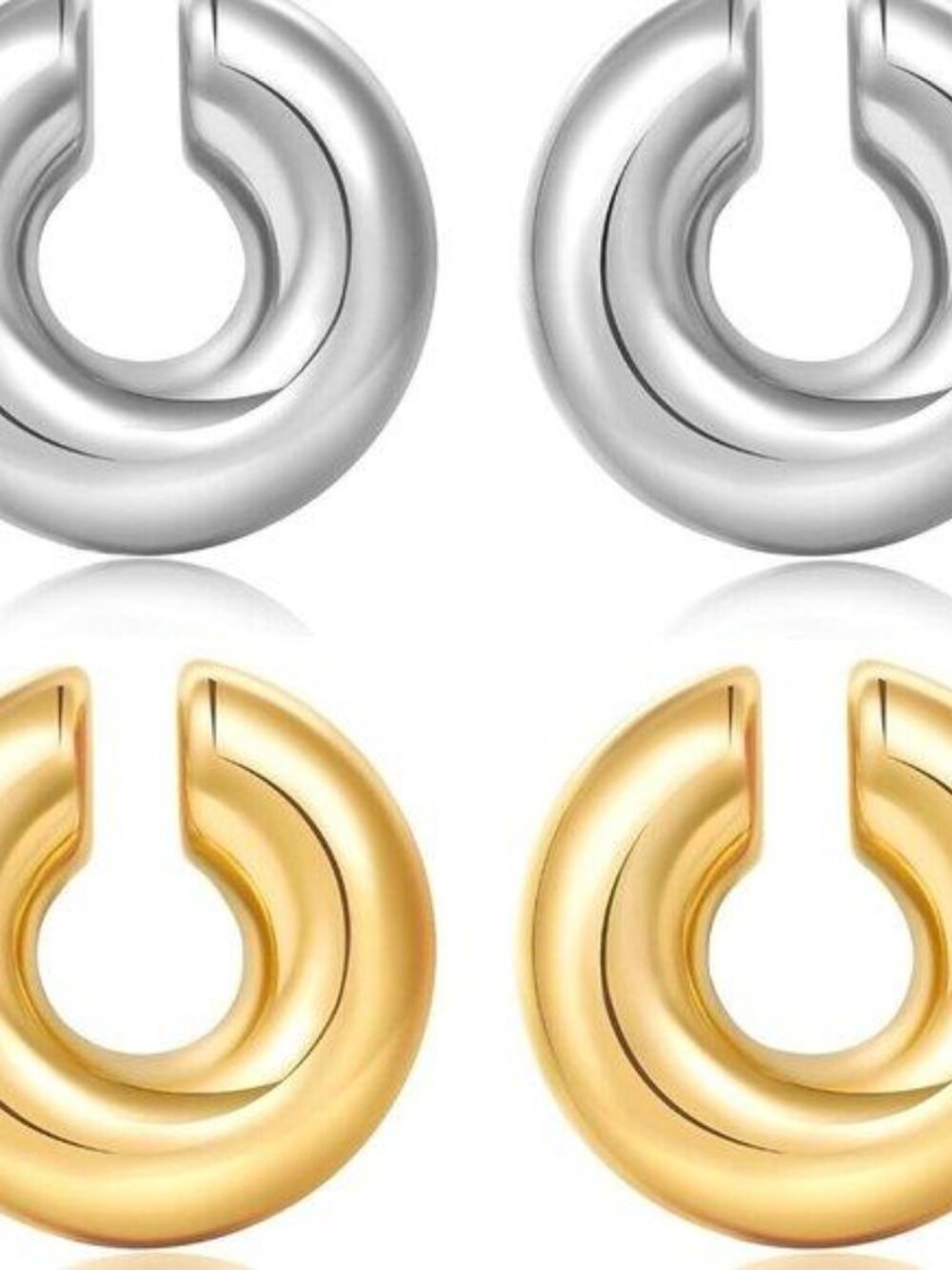 Chunky Ear Cuff Earrings for Women Non Piercing Ear Clip Earrings 14K Gold Ear C